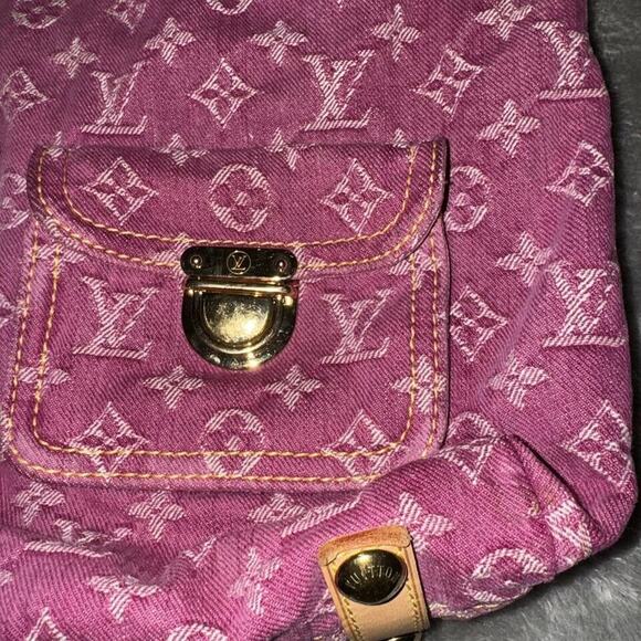 Louis Vuitton Baggy Shoulder Bag Pink Fuchsia Denim SD0036 - Picture 9 of 14
